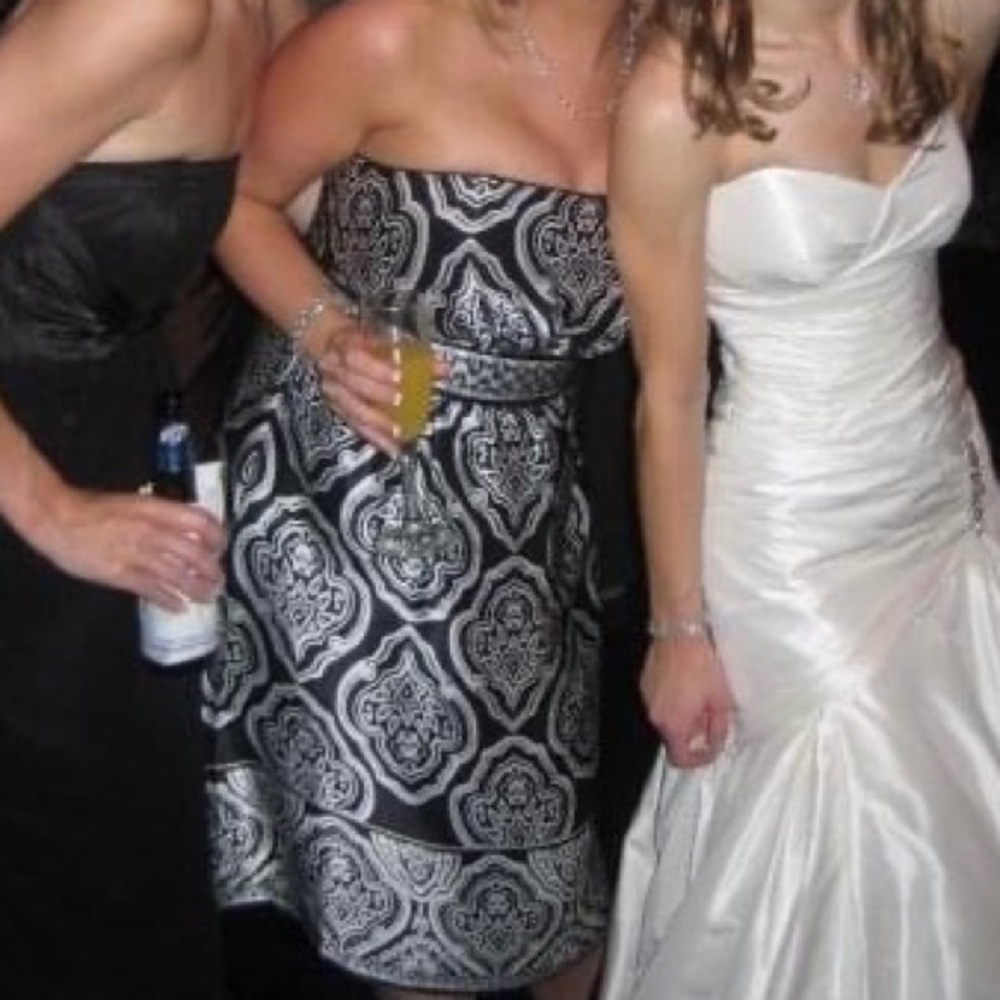 White House Black Market strapless silk dress